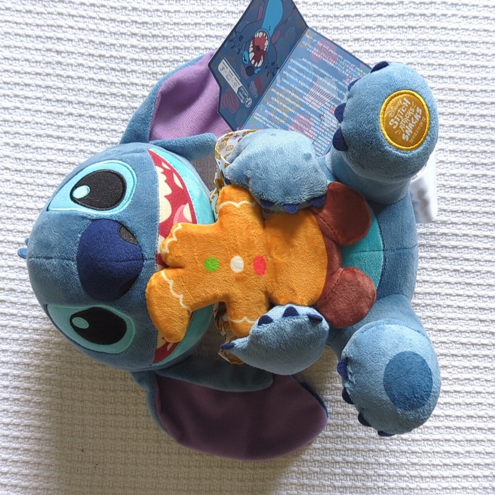 Disney Stitch Attacks Snack Plush with Gingerbread - NWT - Picture 5 of 8